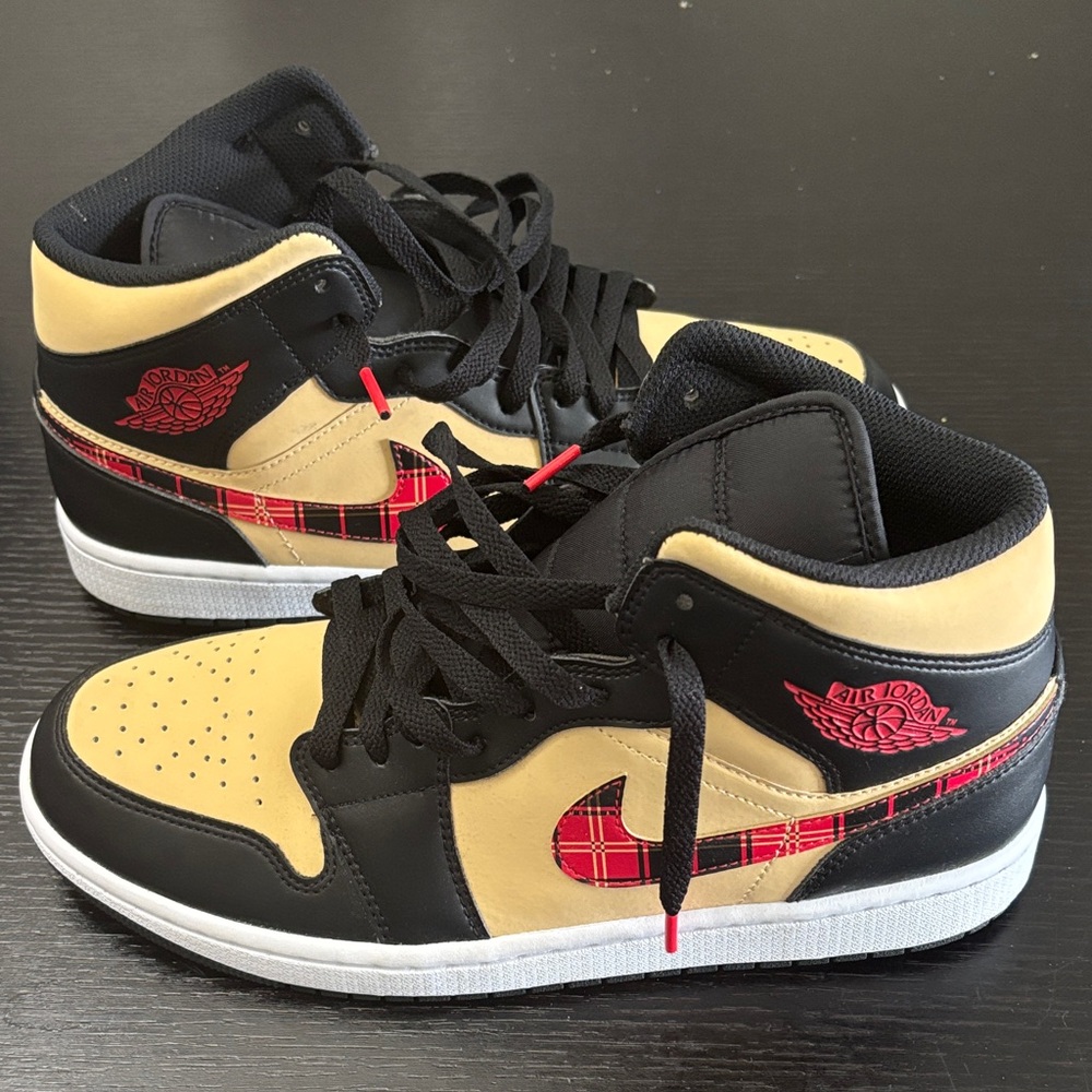 Jordan 1 Black and Tan with Red Details